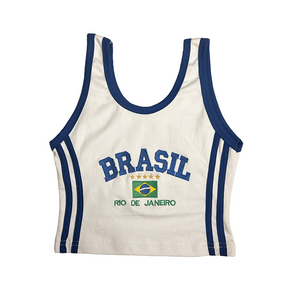 Camisa Regata Cropped + Short Vintage Curto